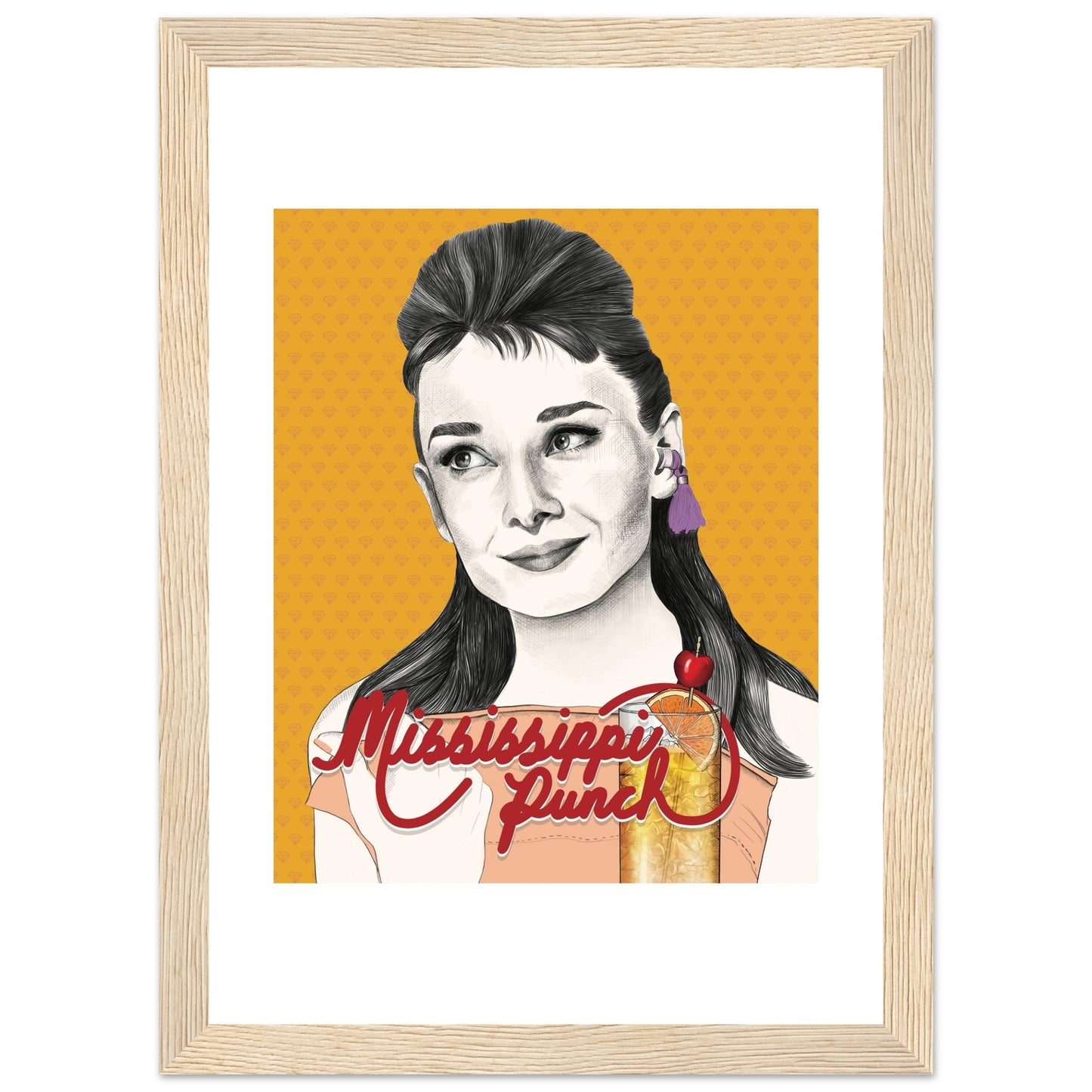 Mississippi Punch | Audrey Hepburn | Breakfast at Tiffany's - Framed Print