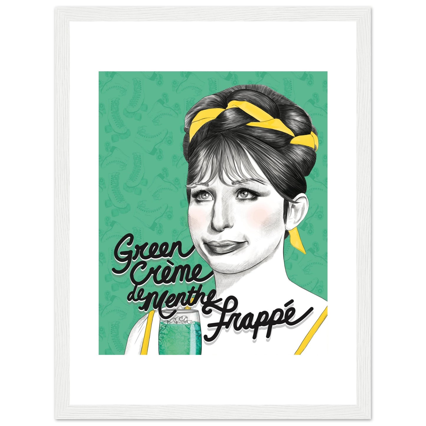 Green Crème de Menthe Frappé | Barbra Streisand | Funny Girl - Framed Poster