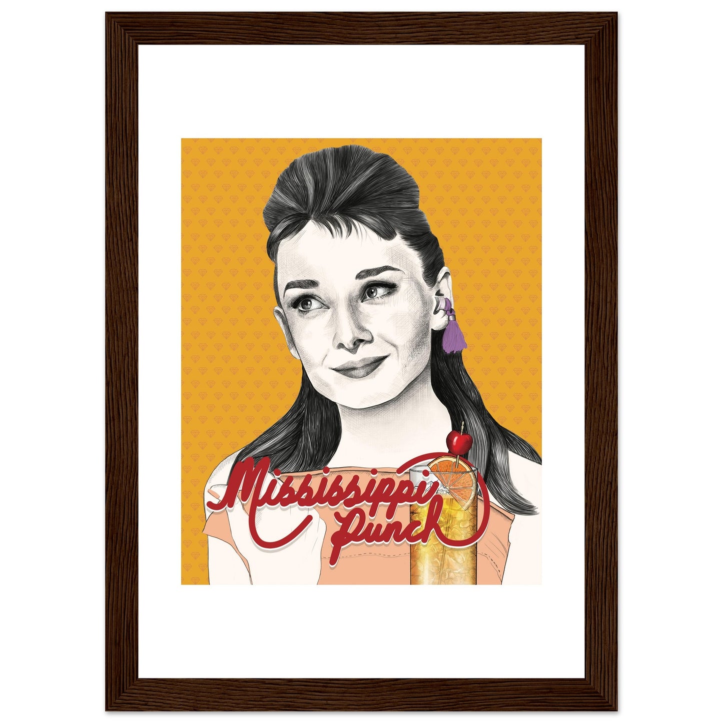 Mississippi Punch | Audrey Hepburn | Breakfast at Tiffany's - Framed Print