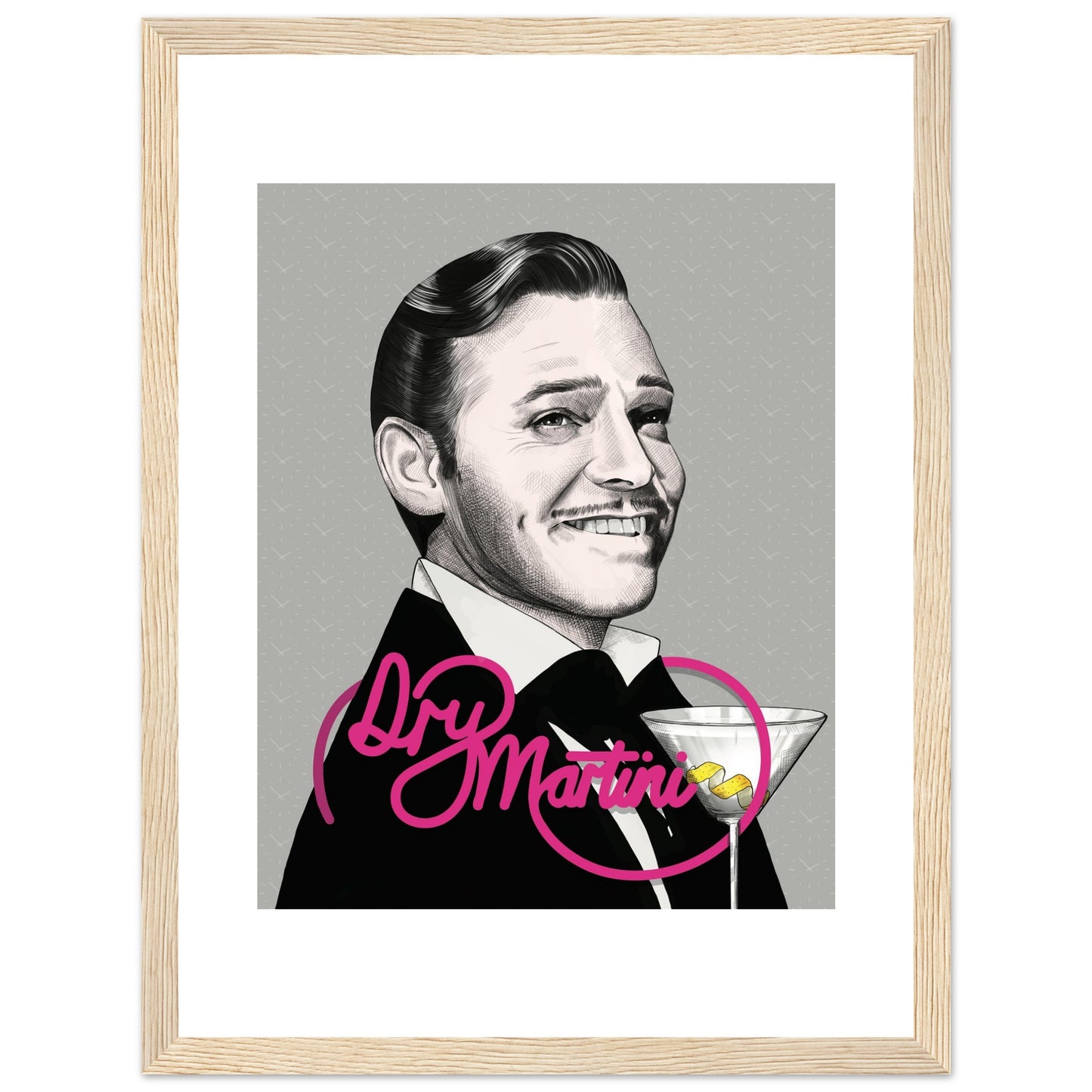 Dry Martini | Clark Gable | After Office Hours - Framed Poster