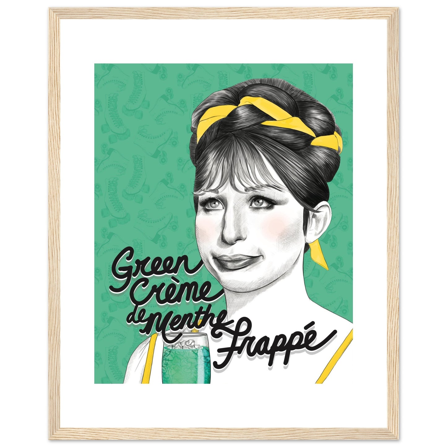 Green Crème de Menthe Frappé | Barbra Streisand | Funny Girl - Framed Poster