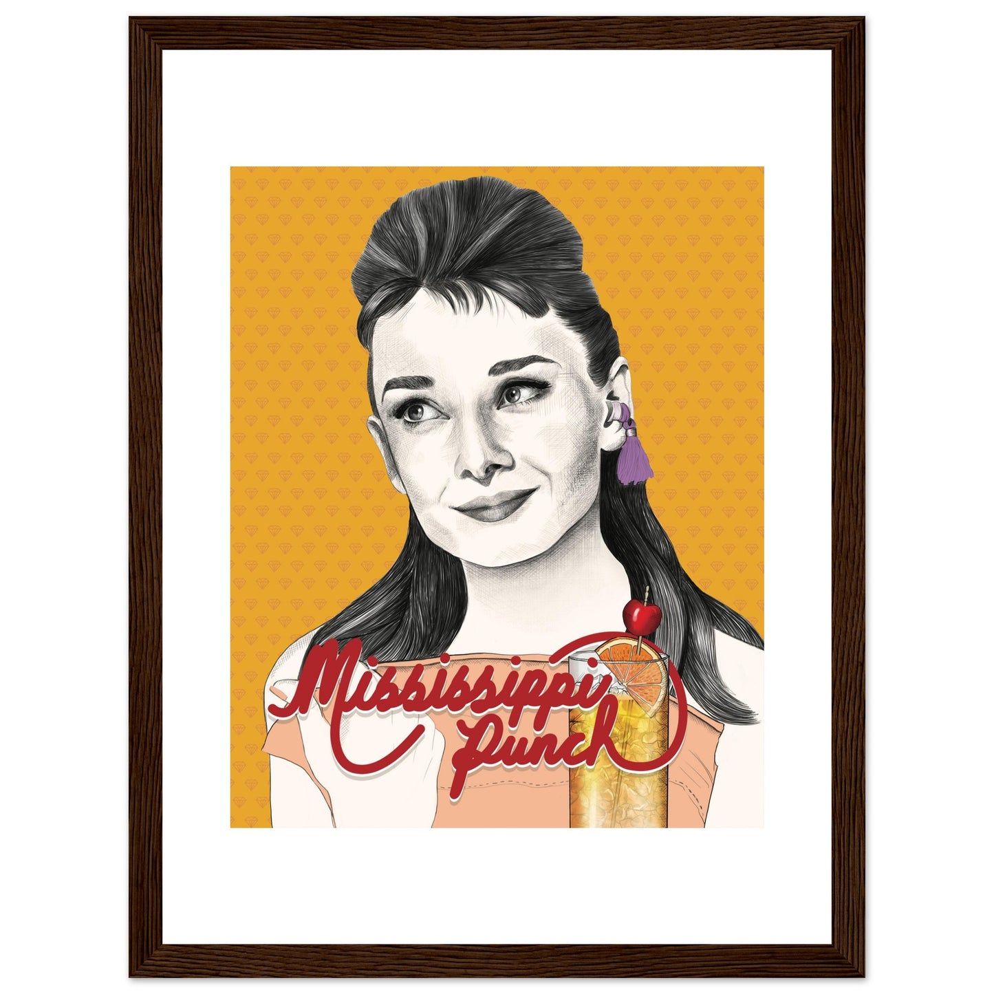 Mississippi Punch | Audrey Hepburn | Breakfast at Tiffany's - Framed Print