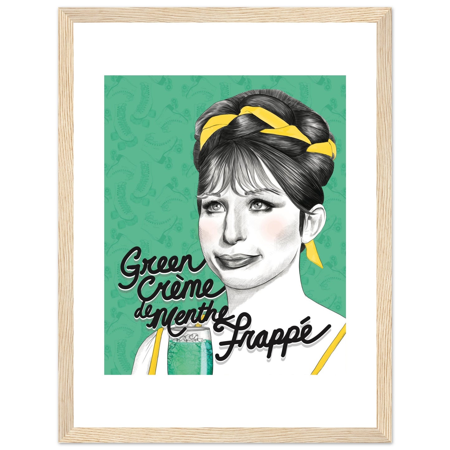 Green Crème de Menthe Frappé | Barbra Streisand | Funny Girl - Framed Poster