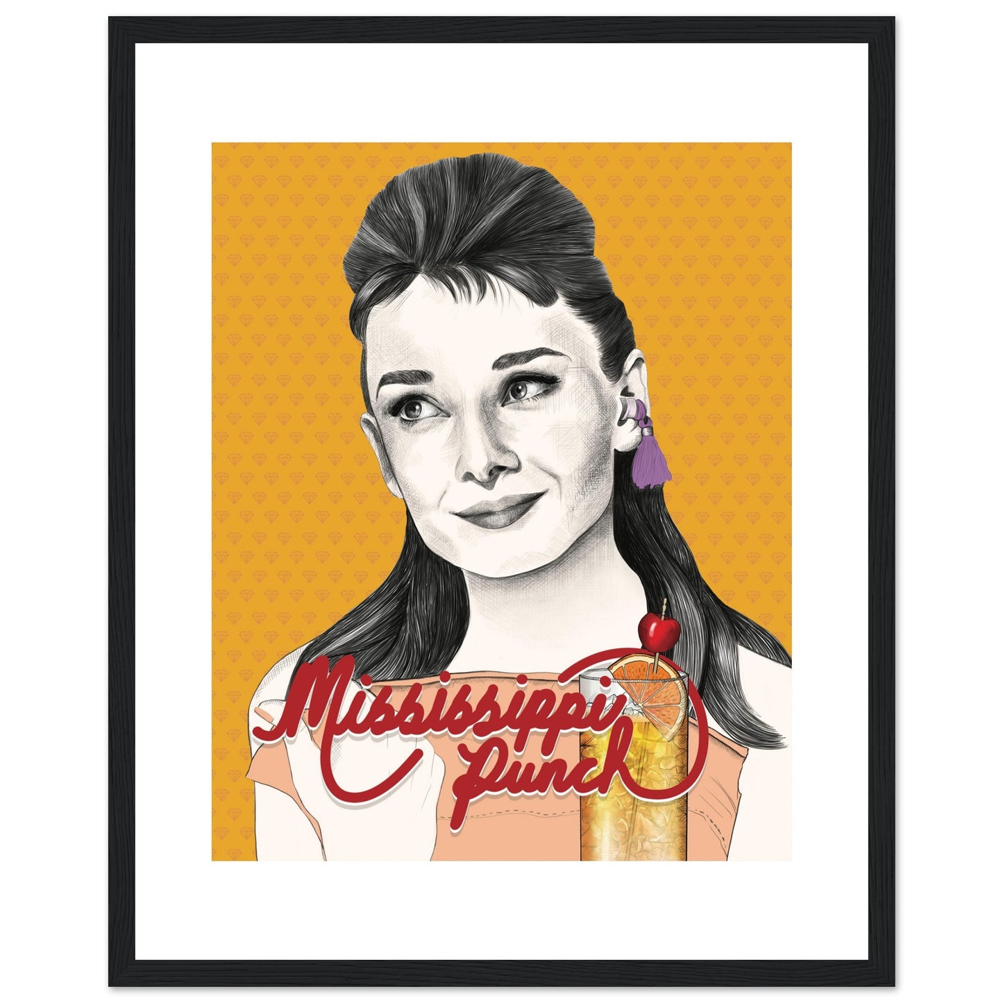 Mississippi Punch | Audrey Hepburn | Breakfast at Tiffany's - Framed Print